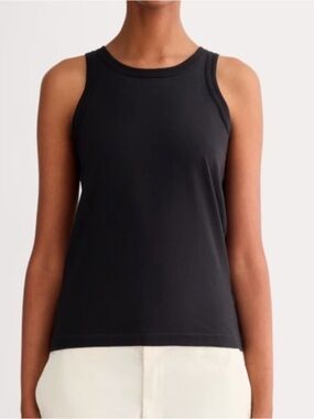 Everlane The Tank Essential Organic Cotton Black High Neck ‘90s Minimalist Small